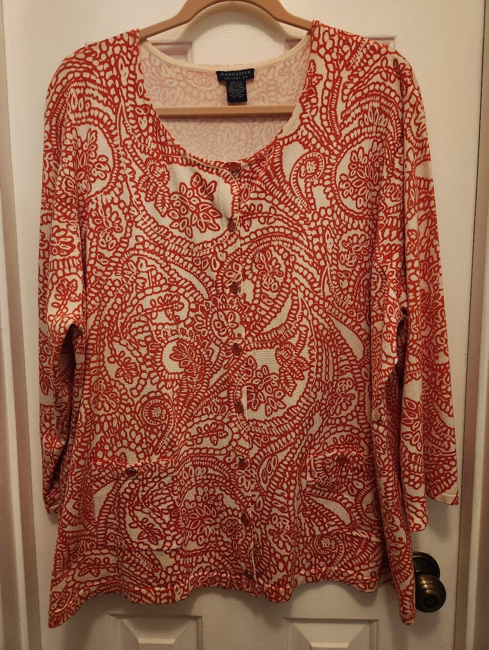 Vintage Womens Doncaster Silk Blend Cardigan - Size - 3X